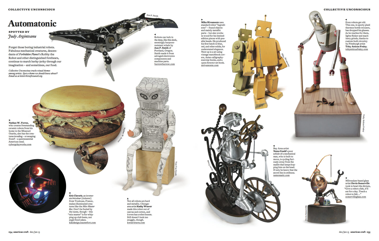 Sculpture featured in American Craft Magazine, December 2012
